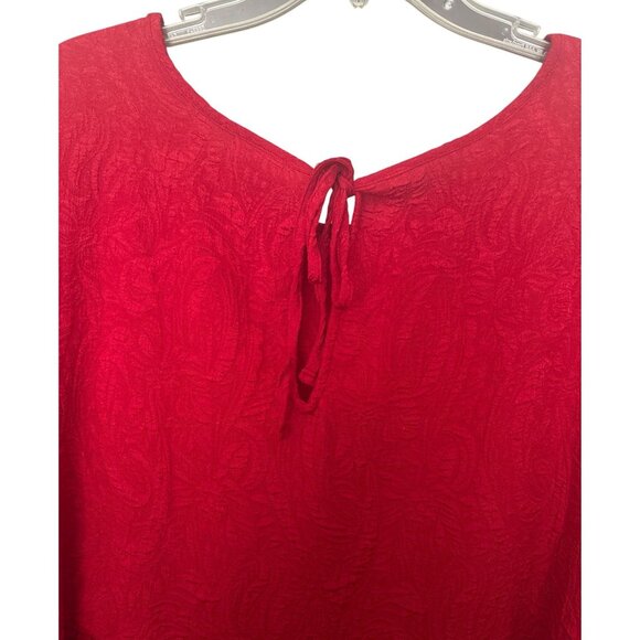 Women’s Plus Size Dress Red Layered Tiered 4X Ava & Viv 3/4 Sleeve Balloon VGC - Picture 3 of 13